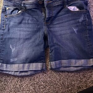 Celebrity Pink Blue Jean Shorts with Cuffed Hem